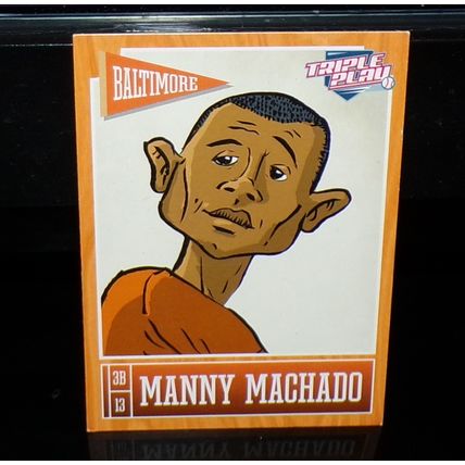 PANINI 2013 TRIPLE PLAY MANNY MACHADO WALK BASEBALL CARD #8