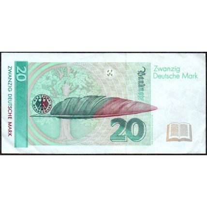 Coins/Notes. Germany 1993. Zwanzig (20) Deutsche Mark Value. Used
