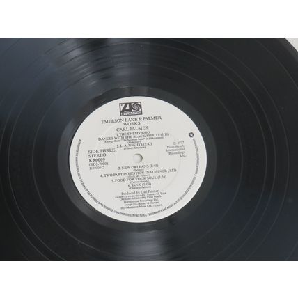 EMERSON LAKE AND PALMER, WORKS TRIFOLD DOUBLE VINYL LP.