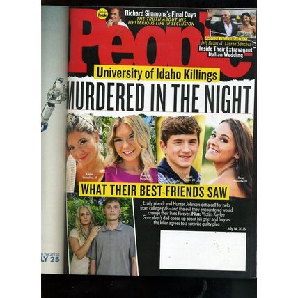PEOPLE MAGAZINE JULY 14, 2025 JURASSIC WORLD, KESHA,JENSEN ACKLES BOISE KILLINGS