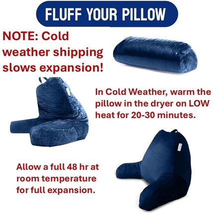 Comfortspa Reading Pillow for Bed Adult Size, Back Rest Pillow with Arms, Pocket