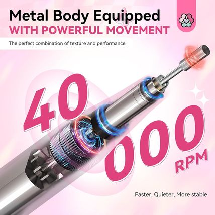 SAVILAND Professional Nail Drill for Acrylics: 2024 High Tech 40000RPM Electric