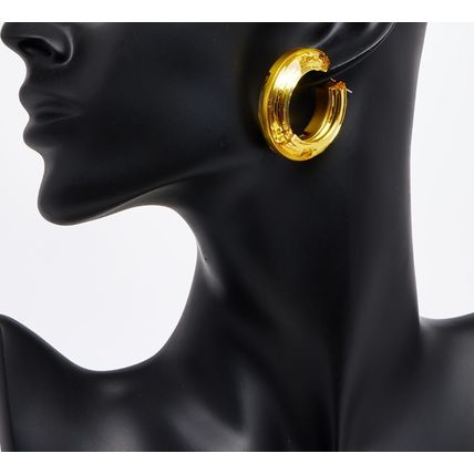 SWAROVSKI Lucent Hoop, Statement, Round shape, Gold Tone Earrings - NEW in Box