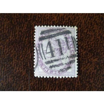 1881 GB Queen Victoria SG172 1d lilac used stamp Kendal 411 duplex numeral 5