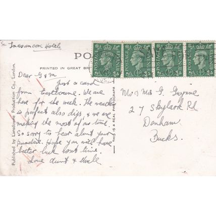 EC780 EASTBOURNE - THE ROCKS AT BEACHY HEAD . R/P POSTCARD
