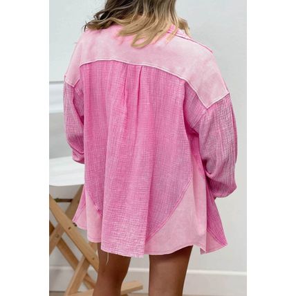 Rose Mineral Washed Cotton Shacket