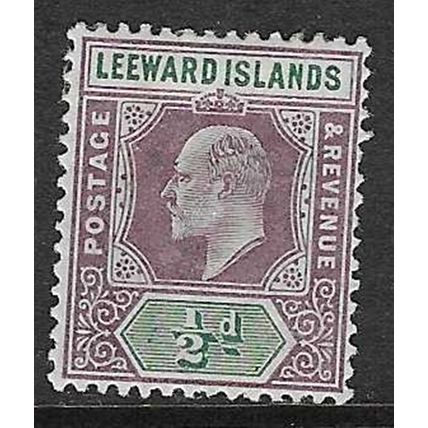 LEEWARD ISLAND 1902 EDVII WATERMARK CROWN CA ½d MINT HINGED SG20