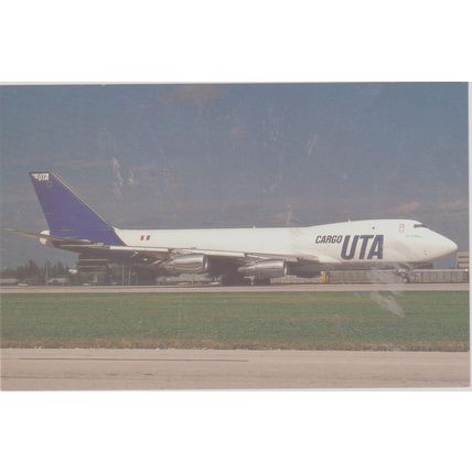 UTA Cargo Boeing B747 228F Civil Aircraft Postcard (QA268)