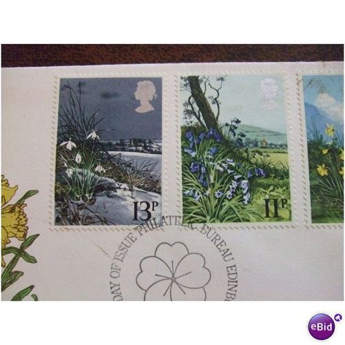 1979 GB Spring Wild Flowers 2 fine used stamps Snowdrop Bluebell