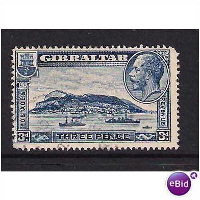 GIBRALTAR 1931/33 SG 113 Perf 14 3d BLUE FINE USED