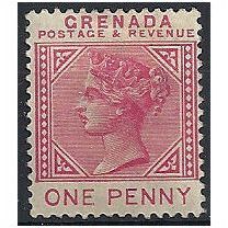 Grenada 1887 SG40 1d Carmine Mounted Mint...