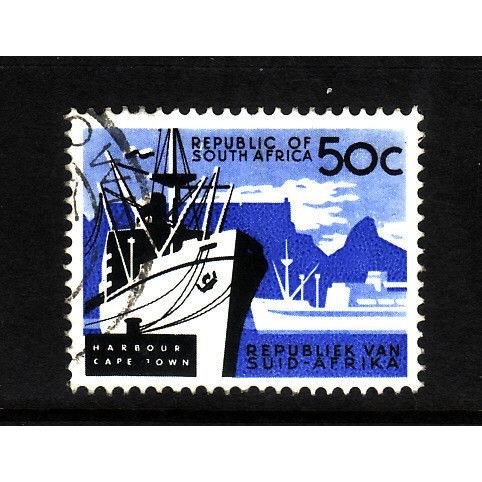 SOUTH AFRICA 1968 SG 250 50c CAPE TOWN HARBOUR FINE USED#3