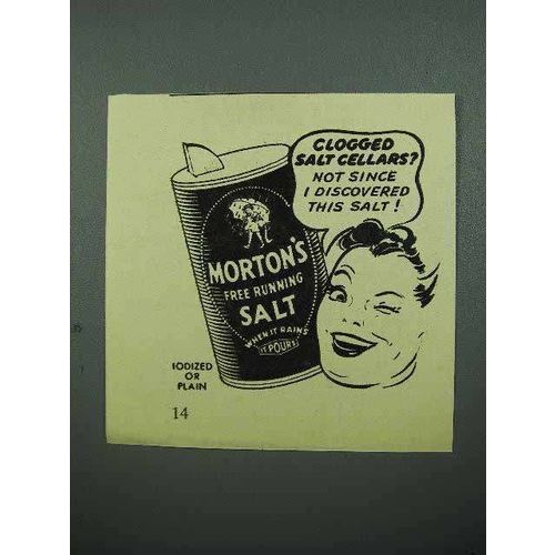 1940 Morton's Iodized Salt Ad - Clogged Salt Cellars?