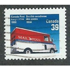 CAN 1990 39c 'MOVING THE MAIL (RIGHT) ' FINE USED (EBID48-337)