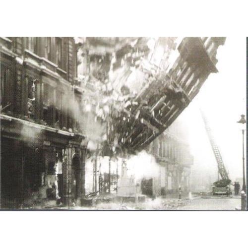 London - WW2 bomb damage Queen Victoria Street 1941 - museum repro postcard