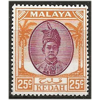 Kedah 1950 SG85 25c Purple & Orange Mounted Mint ... ..