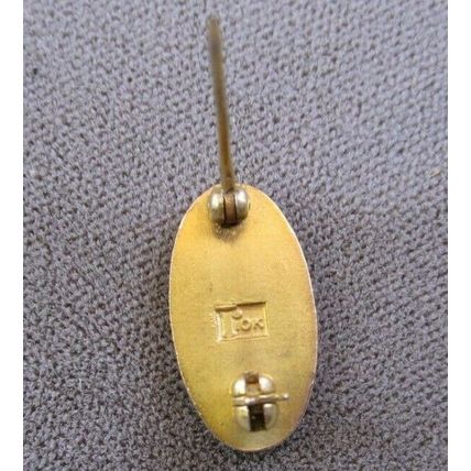 VINTAGE 10k YELLOW GOLD OVAL CROSS TIE TACK LAPEL PIN STUNNING Religious Pin