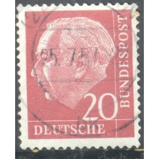 Germany 1954 - 20pf carmine - President Heuss - used 5