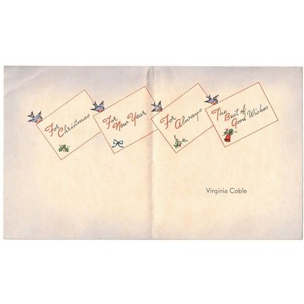 VINTAGE ' CHRISTMAS ' card 1950 s Christmas Bells