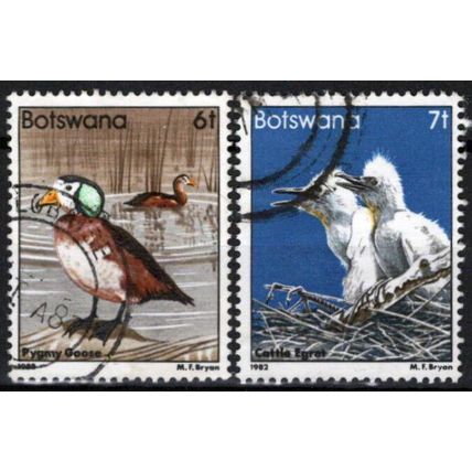 ZAYIX Botswana 308-309 Used Birds Geese Egrets Wildlife Nature 062723S98