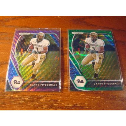 2021 Prizm Draft Picks,Purple/Green Wave Prizms, LARRY FITZGERALD, Cardinals