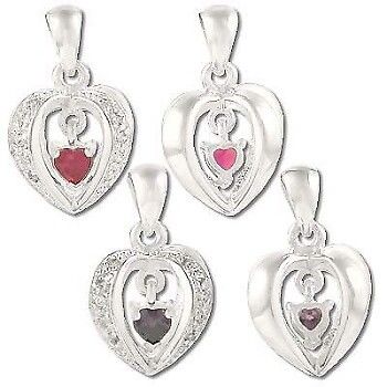 Sterling Silver Heart Cage With CZ Heart Dangle Pendant