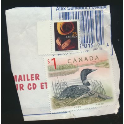 Canada Stamp Scott #1687, Used, On Piece of Mailer