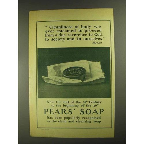1903 Pears' Soap Ad - Cleanliness of Body