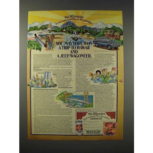 1979 Old Milwaukee Beer Ad - Won Trip to Hawaii
