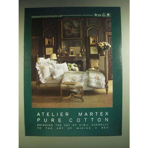 1985 Atelier Martex Irish Garden Linens Ad - Atelier Martex Pure Cotton
