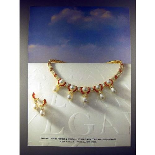 1985 Bvlgari Necklace, Earing Jewelry Ad!