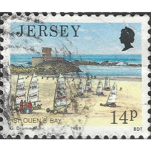 JERSEY, St Ouen's Bay, blue 1989, 14p