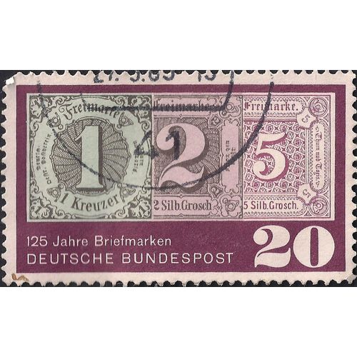 GERMANY, 125 Jahre Briefmarken, brown 1965, 20Pf