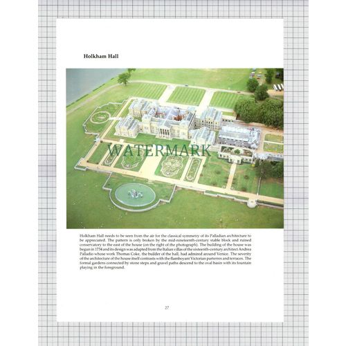(8612) Swaffham Norfolk / Holkham Hall - 1980s Print / Cutting
