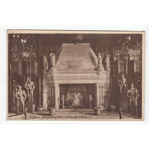 Fireplace Banqueting Hall Edinburgh Castle Postcard H M Office of Works