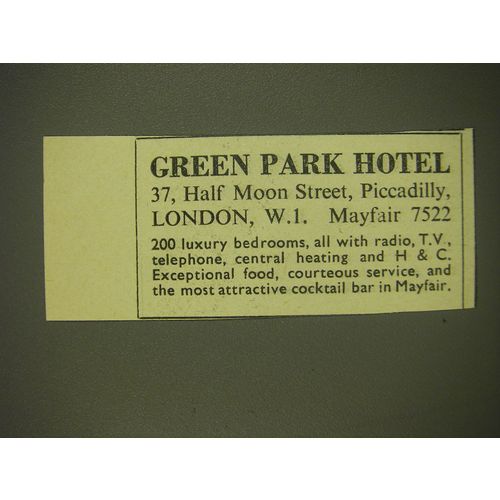 1955 Green Park Hotel Ad - Green Park Hotel