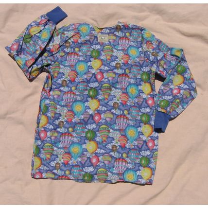 2 Scrub Tops S 42 Chest Blue Orange Prints Long sleeve Clearance