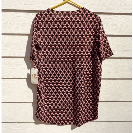 Lularoe Irma Top XXS 45 Chest Minnie Mouse Disney Pattern Black Gray NWT 023