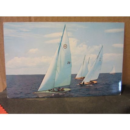 YACHTS, SAILING .unused vintage postcard Plastichrome =
