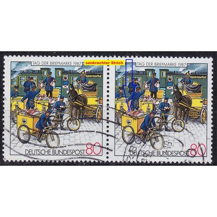 GERMANY BUND [1987] MiNr 1337 F17 2er ( O/used ) [01] Post Plattenfehler