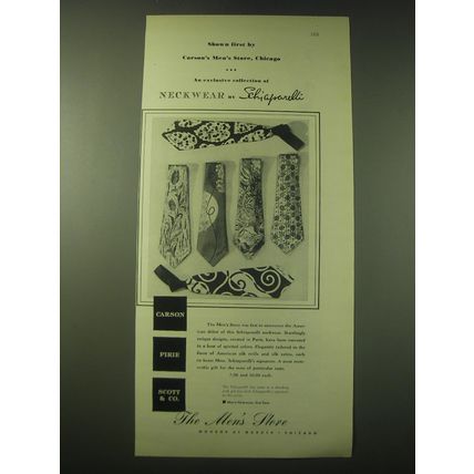 1948 Carson Pirie Scott & Co. Schiaparelli Neckwear Advertisement