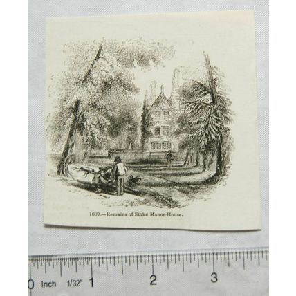 1860s engraving - Remains of Stoke Manor House