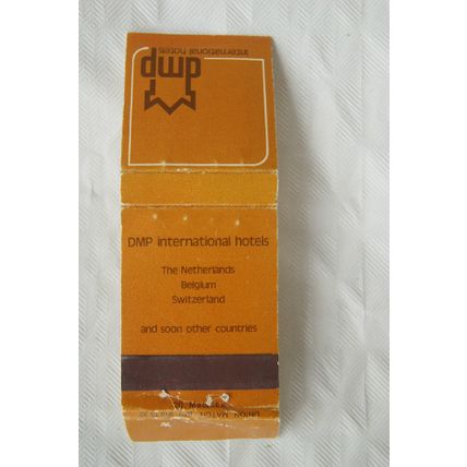 Matchbook Cover DMP International Hotels - orange cover