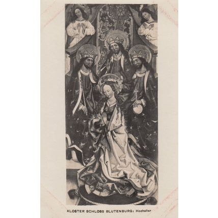 Kloster Schloss Blutenberg Kirche Hochaltar Mary Holy Virgin Real Photo Postcard