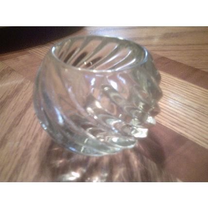 Crystal tealight candle holder round heavy good quality
