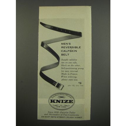 1955 Knize Belts Advertisement - Men's reversible Calfskin belt