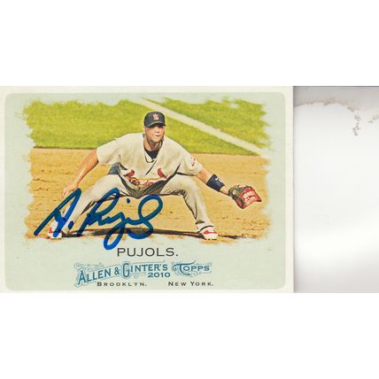 ALBERT PUJOLS 2010 AUTOGRAPHED ST. LOUIS CARDINALS ALL-STAR WORLD CHAMPION CARD