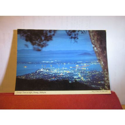 GEORGE TOWN AT NIGHT, PENANG, MALAYSIA unused postcard by John Hinde =