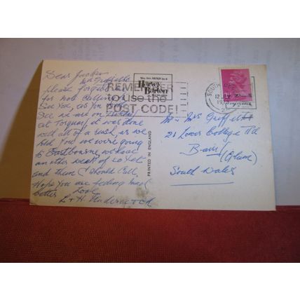 TORRE ABBEY SANDS, TORQUAY, DEVON used postcard by Harvey Barton 1973 pm #