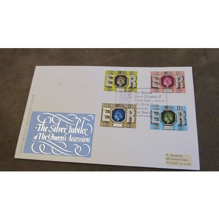 1977 GB FDC Cover -Queen Elizabeth Royal Silver Jubilee - Lancaster Visit
